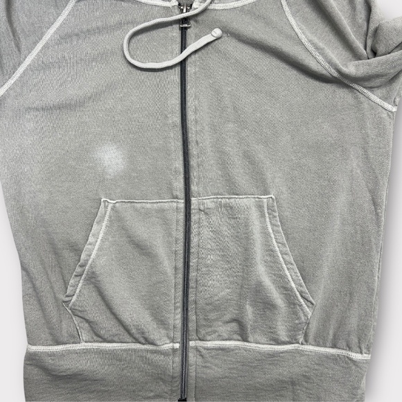James Perse Hoodie Womens 2 Gray Full Zip 100% Cotton Made USA Sweatshirt Terry - Picture 5 of 13
